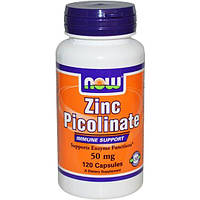 Микроэлемент Цинк NOW Foods Zinc Picolinate 50 mg 120 Caps NOW-01552 MN, код: 7520224