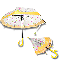 Дитяча парасолька для дівчинки від компанії Rain ProoF прозрачна з напівавтоматичним механізмом