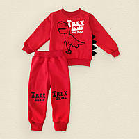 Костюм детский джемер и штаны Dexters trex на начесе 86 см красный (131515768355) GL, код: 8335247