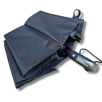 Классический мужской зонт в черном цвете с полуавтоматической системой открытия, Антишторм