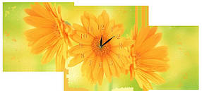 Настінний годинник Декор Карпати s27T Літні квіти Зелений Жовтий (jAbN12716) IB, код: 1224540