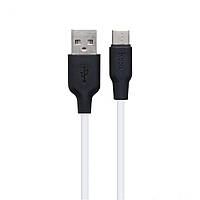 Кабель Hoco X21 Plus Silicone USB - Type C 0.25 m Черно-Белый ZZ, код: 7676226