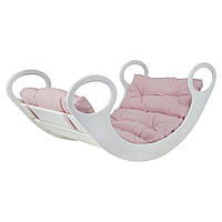 Универсальная качалка-кроватка Uka-Chaka Мini 36х82х46 см Белая Розовый IB, код: 8080528