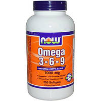 Омега 3-6-9 NOW Foods Omega 3-6-9 1000 mg 250 Softgels GL, код: 7518501