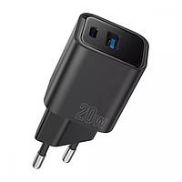 Сетевое зарядное устройство СЗУ Proove Silicone Power Plus 20W (Type-C + USB) (black) MN, код: 8328104