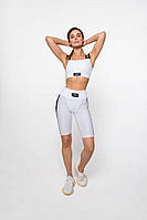 Женский спортивный комплект (Велосипедки и Топ) Designed for Fitness Pro Bianco S White TS, код: 7796404