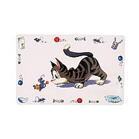 Коврик под миски для собак и кошек Trixie Comic Cat 44x28 см (4011905245447) OM, код: 7596813