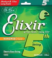 Струна Elixir 15432 Nanoweb Coated Nickel Plated Steel Single Bass String 130 Light B TW GL, код: 7291135