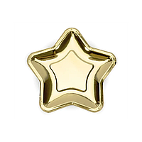 Тарелки бумажные Звезда золотая 6 шт/уп 73409