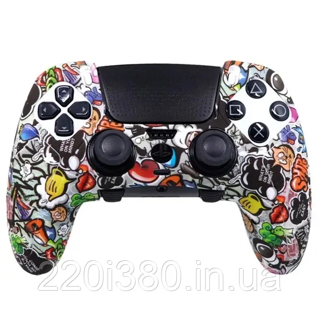 Силіконовий чохол для геймпада PS5 Dualsense Edge графіті (AG-PS5315H), фото 1