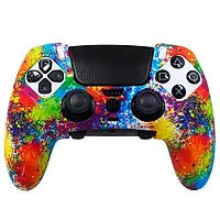 Силиконовый чехол для геймпада PS5 Dualsense Edge (принт multicolor)