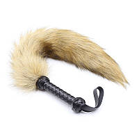 Меховой хвост лисицы с рукояткой Bdsm4u Fox Tail Whips IB, код: 7729056