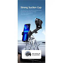 Тримач для мобільного Usams US-ZJ072 Car Center Console Retractable Transparent Holder, фото 6