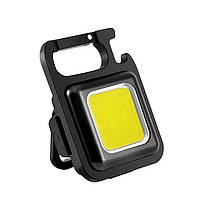 Фонарь X-BALOG LED COB 500lm 6W 500 mAh кемпинговый на карабине с магнитом и открывашкой Type TS, код: 7782528