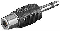 Перехідник аудіо Goobay Jack 3.5mm 2pin-RCA (Mono) M F адаптер Mono чорний (75.01.1688) TS, код: 7455500