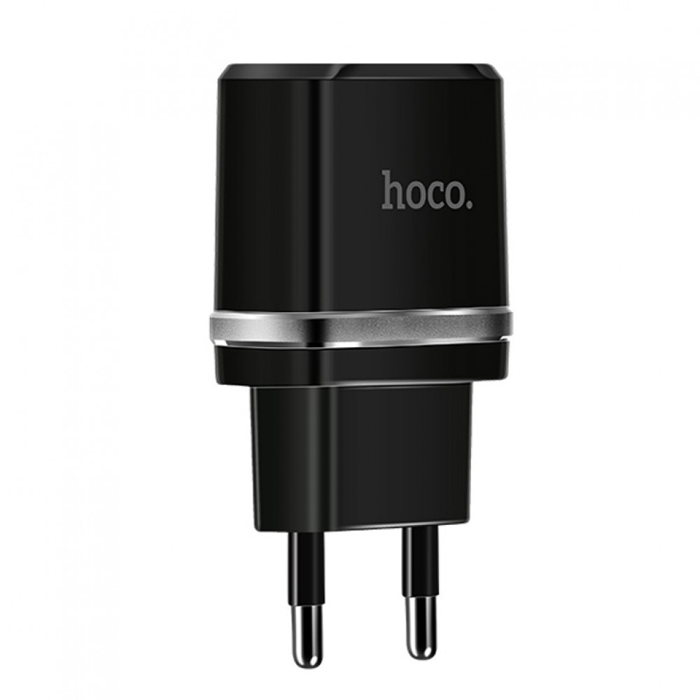 Home Charger | 2.4A | 2U — Hoco C12 Black, фото 1