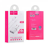 Home Charger | 2.4A | 2U — Hoco C12 Black, фото 2