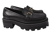 Туфлі жіночі з натуральної шкіри на платформі Чорні Aquamarin 1901-21DTC 40 TS, код: 7365072