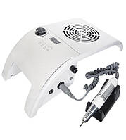 Аппарат для маникюра Max Manicure 858-8C 3 в 1 вытяжка лампа 40Вт фрезер 25000 об мин Белый ( ZK, код: 8404467