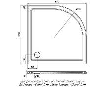 Душевой поддон «Жасмин» 1000/R550 Чорний А200М МАТ, фото 3