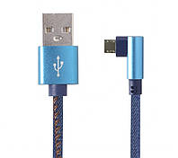 Кабель Cablexpert (CC-USB2J-AMmBML-1M-BL) USB 2.0 - microUSB, премиум, 1м, синий GL, код: 8239579