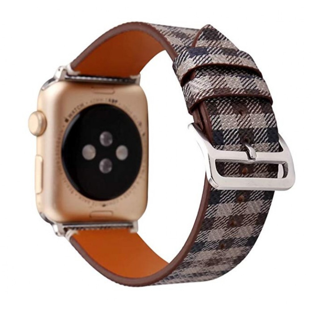 Ремінець Leather Skew Lattice Series Apple Watch 38 mm 40 mm 41 mm — Brown, фото 1