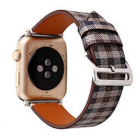 Ремінець Leather Skew Lattice Series Apple Watch 38 mm 40 mm 41 mm — Brown