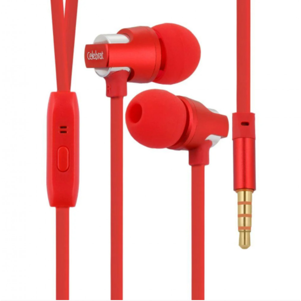 Навушники з мікрофоном 3.5mm — Celebrat C8 — Red