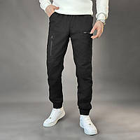 Качественные мужские штаны черные Брюки карго мужские на манжете, Штаны мужские с боковыми кармана
