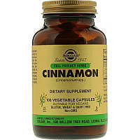 Экстракт корицы Cinnamon Solgar Full Potency Herbs 100 вегетарианских капсул MN, код: 7701383