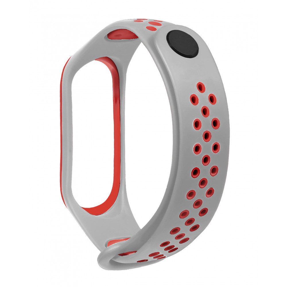 Ремінець Sport Nike Xiaomi Mi Band 3 ; 4 — Gray & Red, фото 1