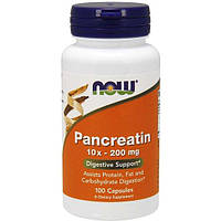 Панкреатин NOW Foods Pancreatin 10X 200 mg 100 Caps ZK, код: 7518512