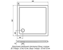 Душовий піддон «Лаура» 900 Білий А100М МАТ, фото 3