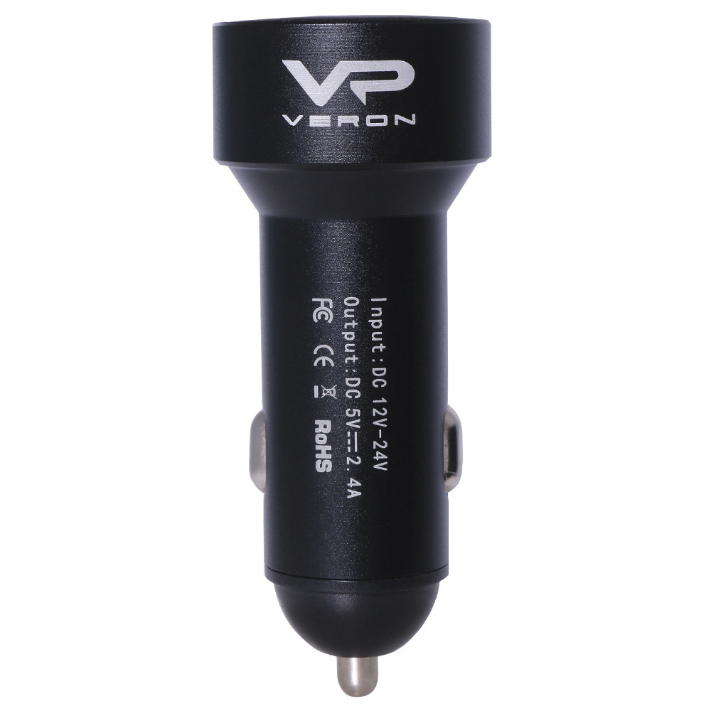 Car Charger 2.4A 2U Veron C-604A with LCD Long, фото 1
