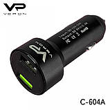 Car Charger 2.4A 2U Veron C-604A with LCD Long, фото 6