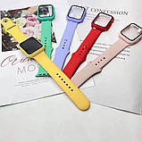 Ремінець Silicon & Glass Apple Watch 45 mm — Rose Red, фото 4