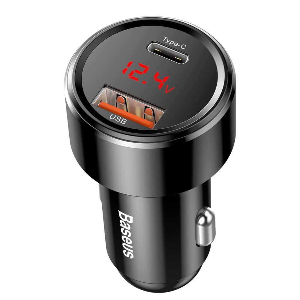 Car Charger | 45W | 1U | 1C | Digital Display — Baseus (CCMLC20C) Magic Series PPS (Type-c PD+QC) Intelligent