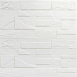 Самоклеюча декоративна 3D панель Камінь біла бита цегла700х770х5мм (180) SW-00000426