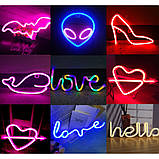 Нічний світильник — Neon Sign — Love / Heart Colorful, фото 2