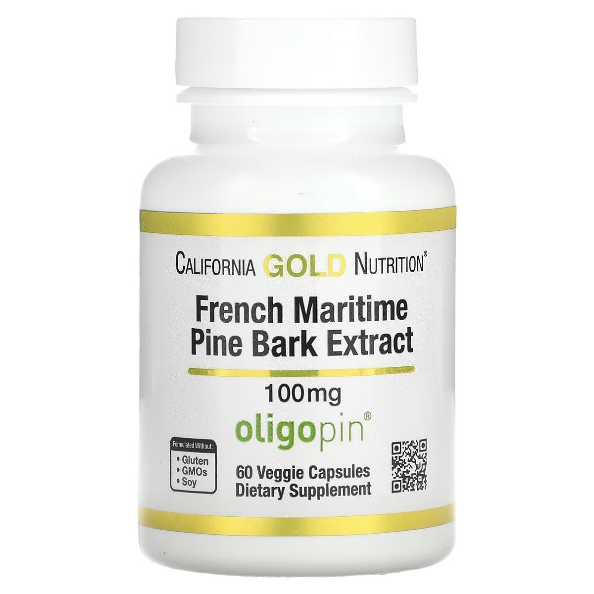 Екстракт кори французької приморської сосни, олігопін, 100 мг, French Maritime Pine Bark Extract, Oligopin,