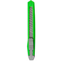 Нож канцелярский 804, 13 х 2 см, лезвие 9 мм (Green)