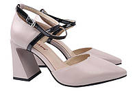 Туфлі жіночі з натуральної шкіри на підборах колір Пудра Angelo Vani 149-21LT 39 ZK, код: 7365449