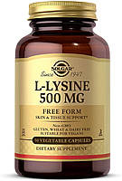 L-лизин Solgar, L-Lysine, Free Form, 500 mg, 100 Vegetable Capsules