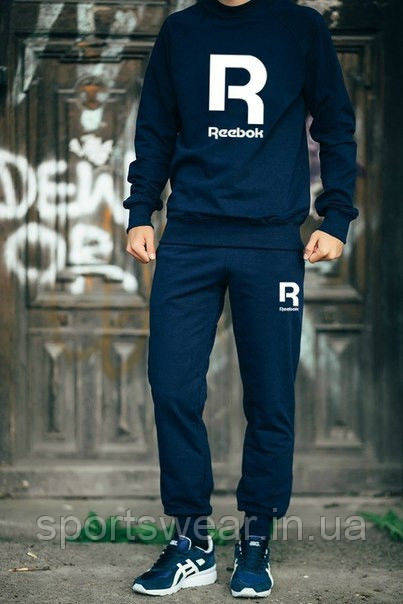 Чоловічий синій спортивний костюм Reebok R велике лого "" В стилі Reebok "", фото 1