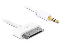 Кабель пристроїв Delock 30pin_Apple-Jack 3.5mm 3pin M M 1.0m D3.0mm білий (70.08.2702) MN, код: 7453479