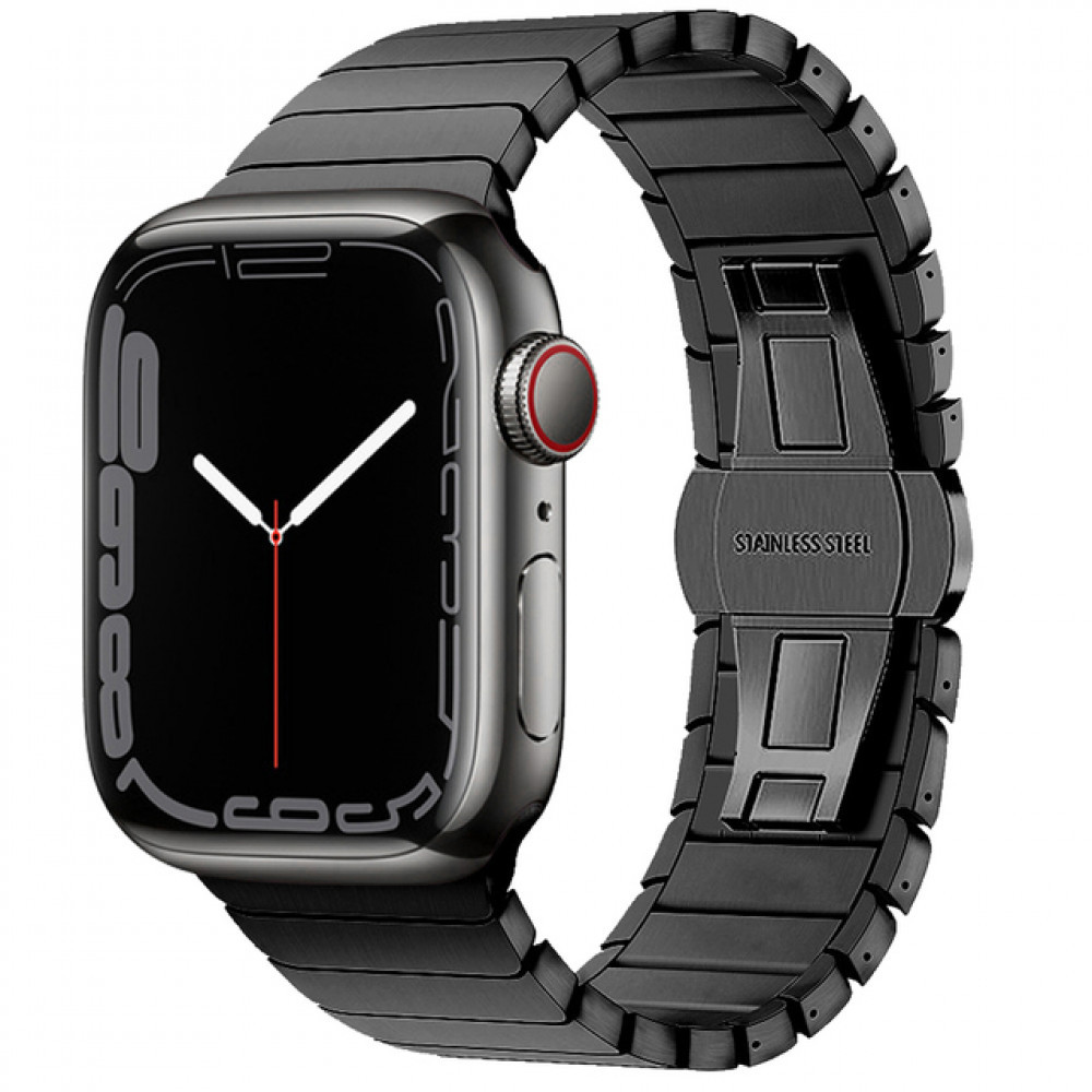 Ремінець Butterfly Steel Apple Watch 42 mm 44 mm 45 mm 49 mm Black, фото 1