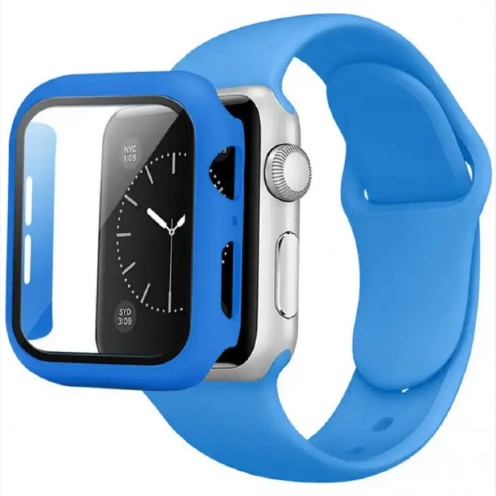 Ремінець Silicon & Glass Apple Watch 41 mm — Sky lake blue, фото 1