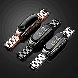 Ремінець Bead Design Xiaomi Mi Band 7 — Black & Silver, фото 3