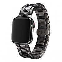 Ремінець Ceramic Rhombus Design Apple Watch 38 mm 40 mm 41 mm — Black
