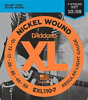 Струны для электрогитары D'Addario EXL110-7 Nickel Wound 7-String Regular Light 10 59 ZK, код: 6555968